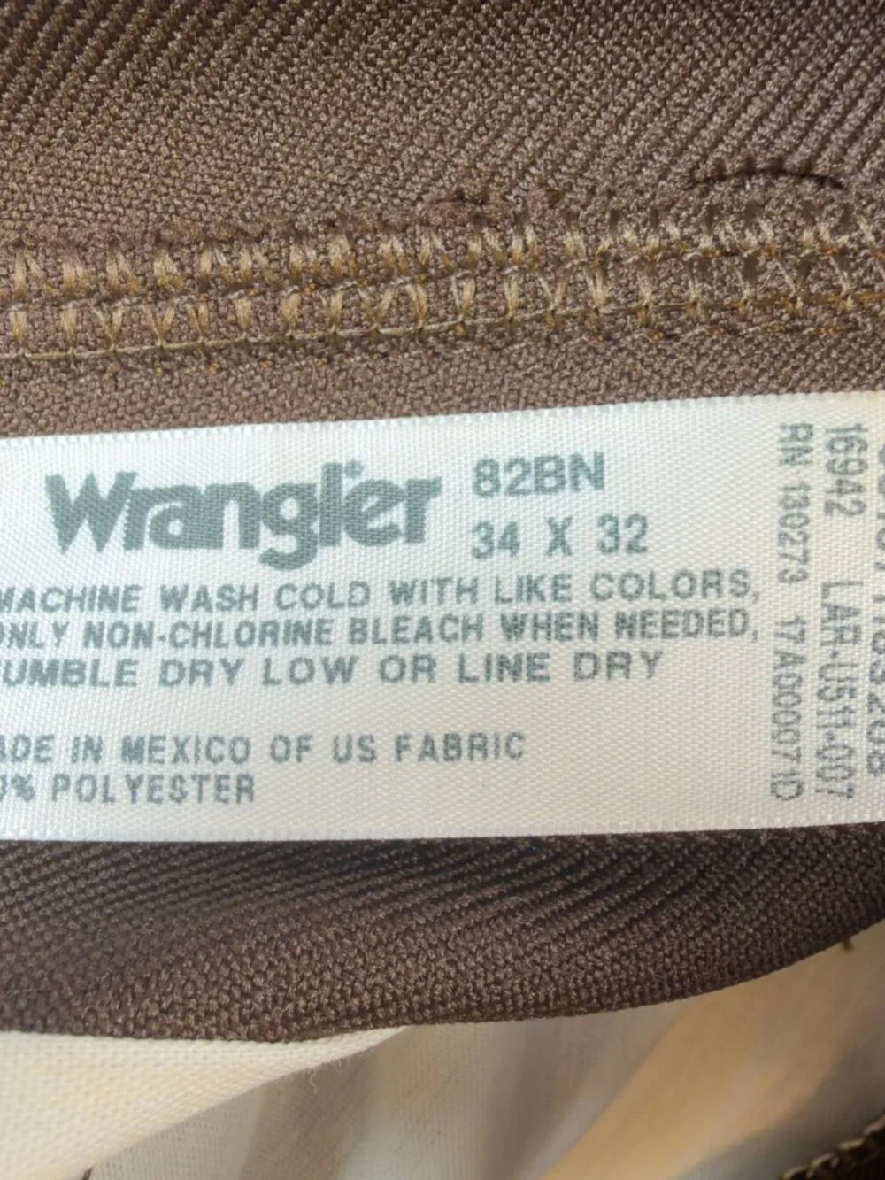 Wrangler Mens Y2K Wrancher Bootcut Dress Pants 34x32 Brown Polyester NWT 82BN